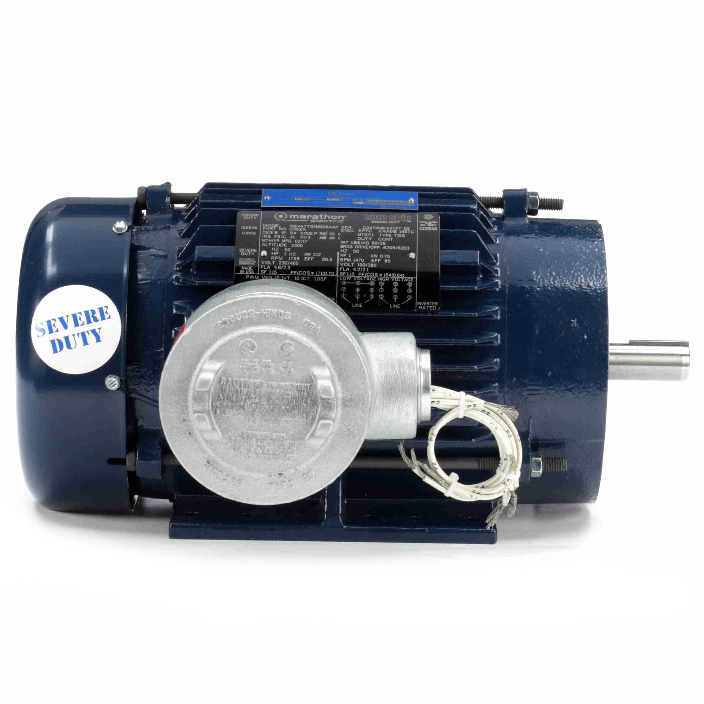 C362A Marathon 1.5HP Explosion Proof Electric Motor, 1800RPM - 0