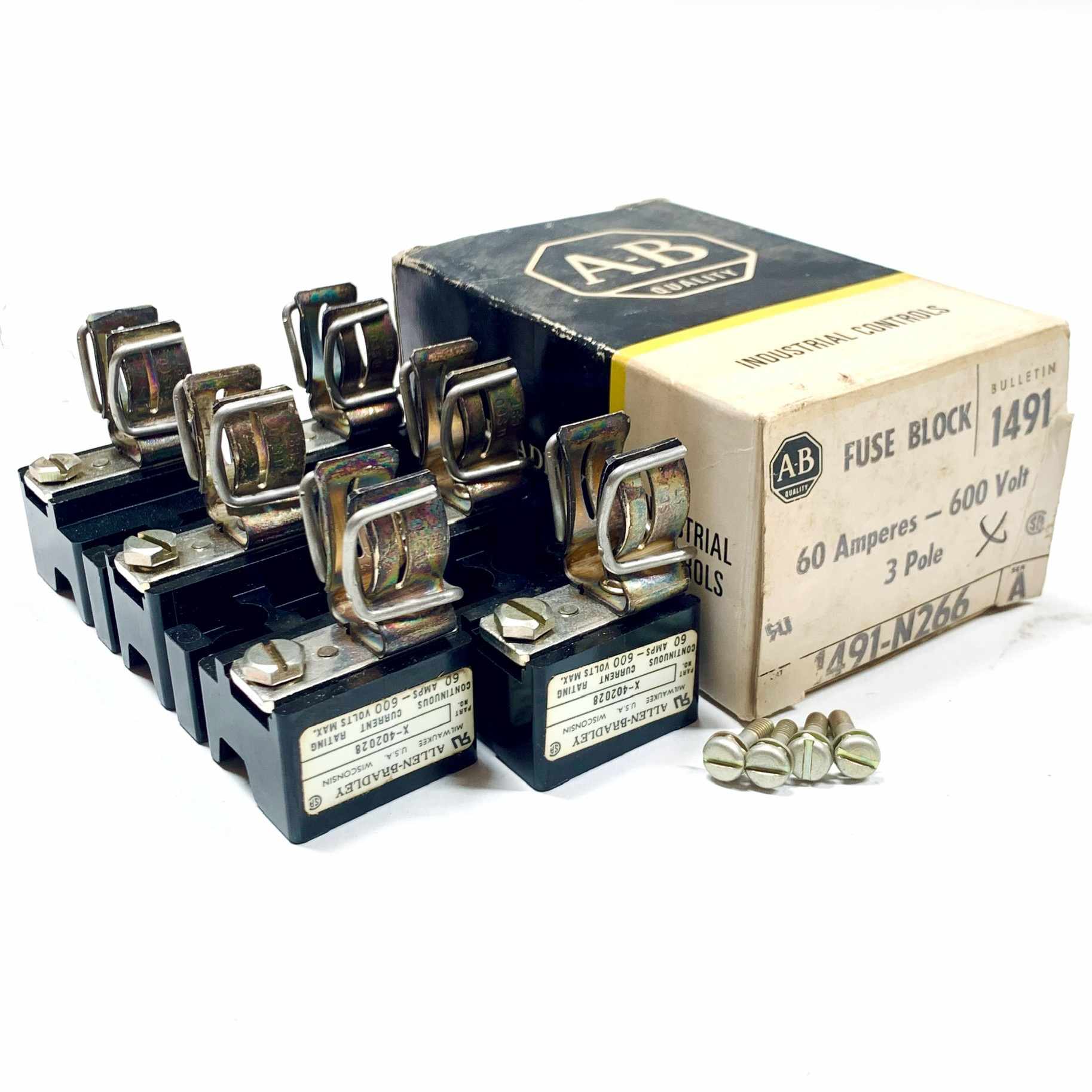 1491-N266 Allen-Bradley Fuse Block, 3-Pole, 60A, 600V