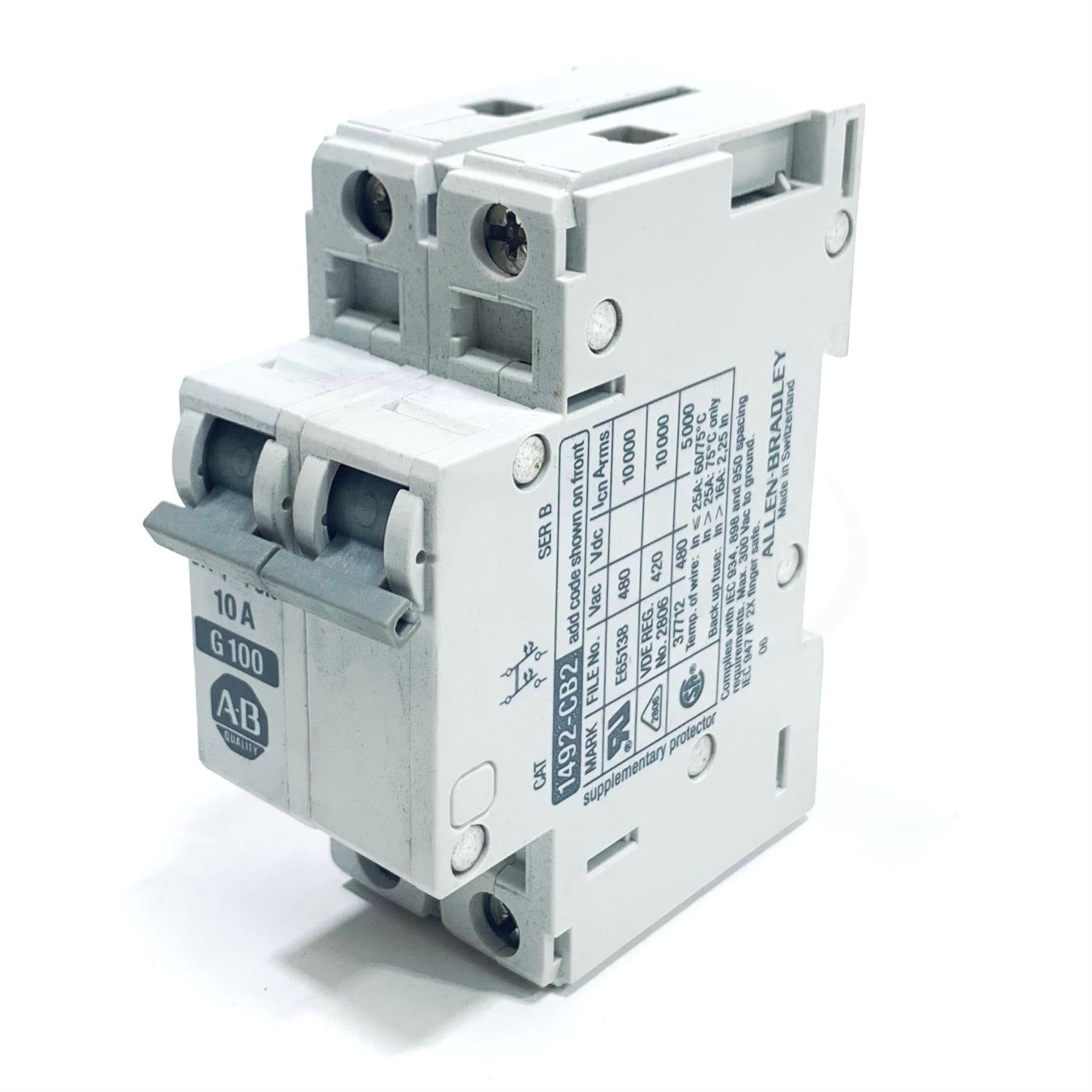 1492-CB2G100 Allen Bradley 2 Pole, 3 Phase, 3Amp, 480/277 Vac - 0