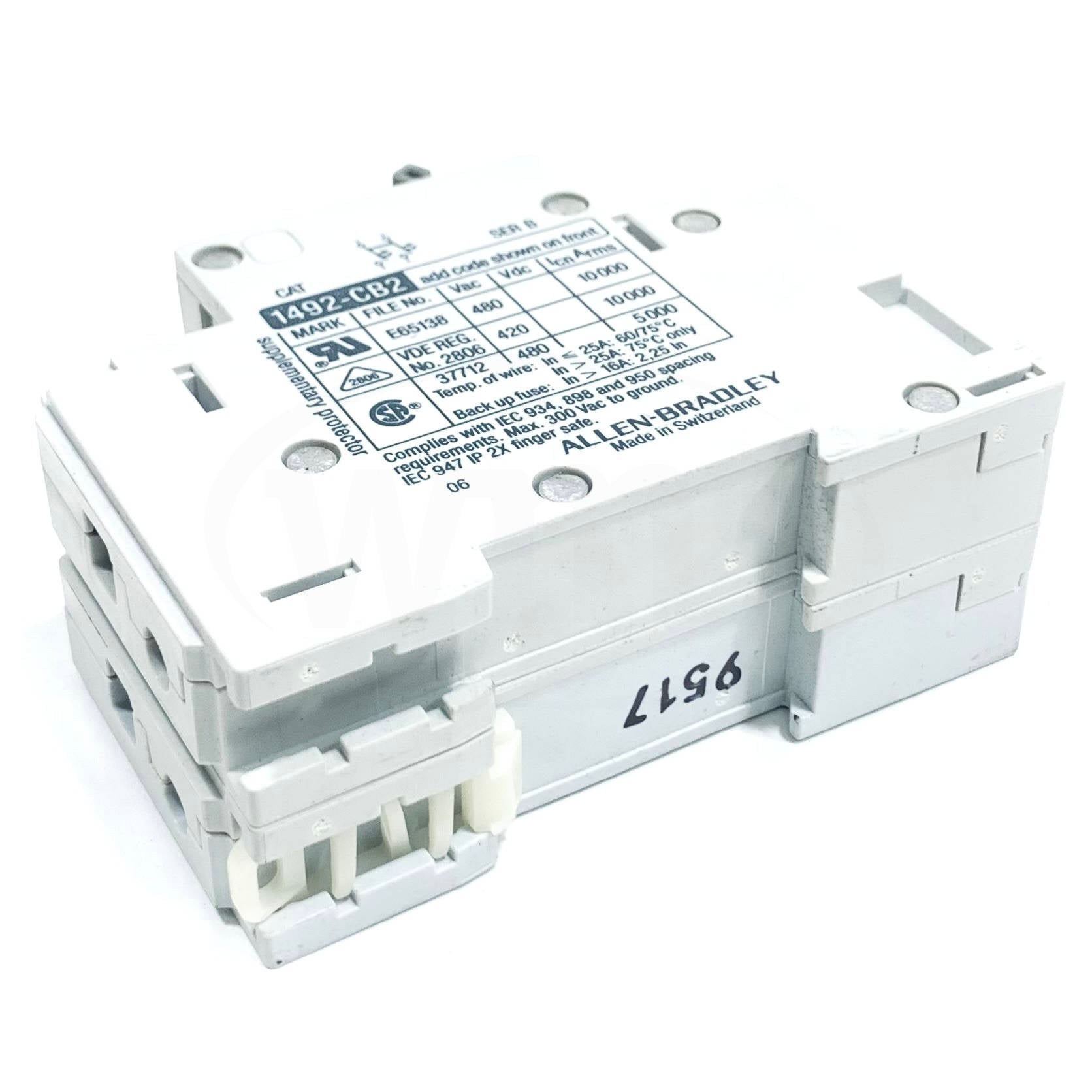 1492-CB2G100 Allen Bradley 2 Pole, 3 Phase, 3Amp, 480/277 Vac