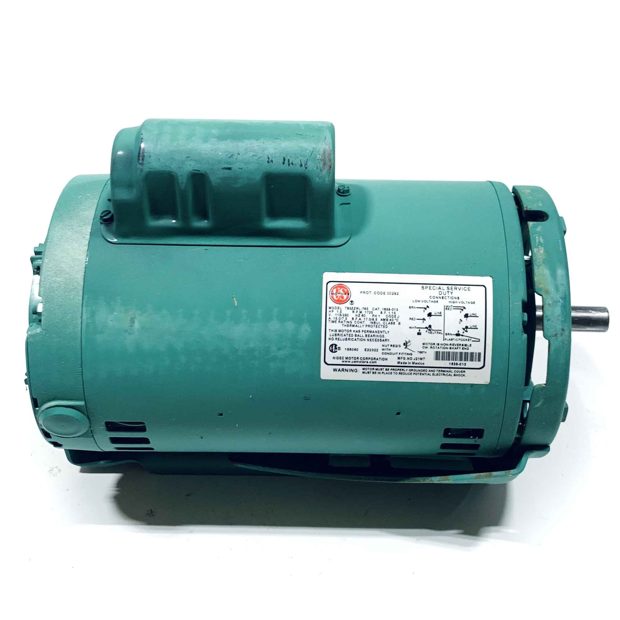 1636-013RP Taco 1 1/2HP Replacement Motor Assembly, 1750RPM, 115/230V, 60Hz, 1Ph