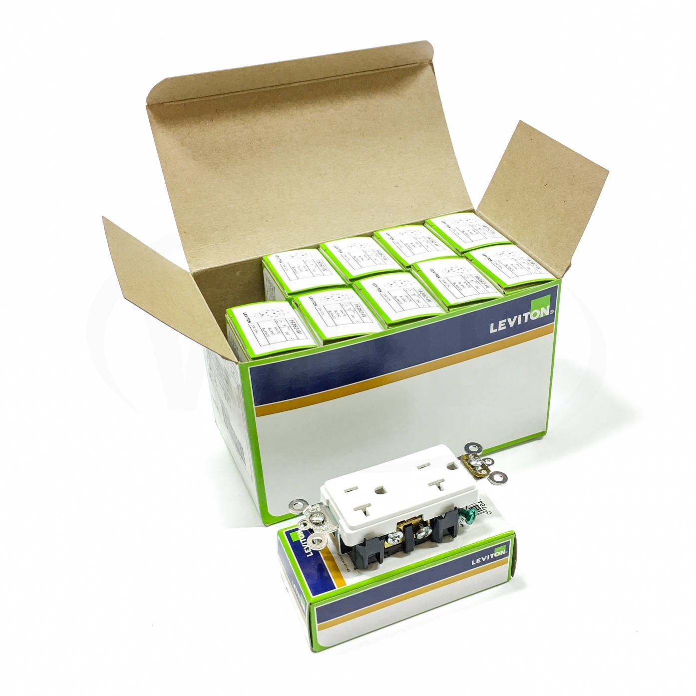 16362-W Leviton Receptacle, 20A-125V, White - 0