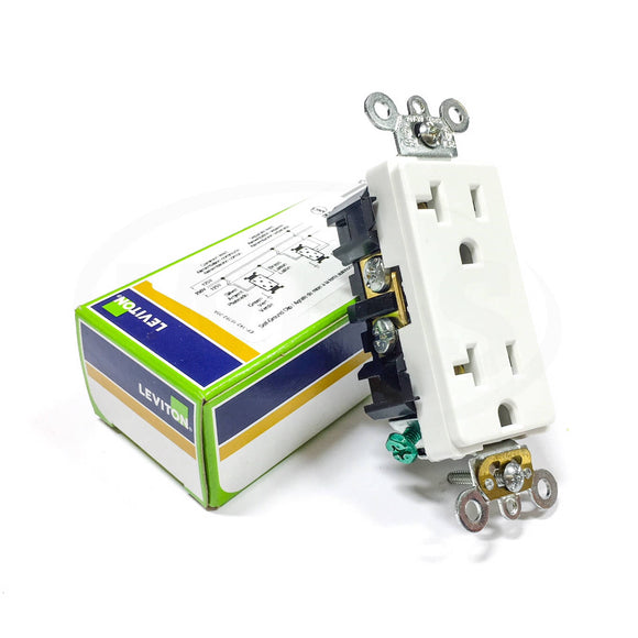 16362-W Leviton Receptacle, 20A-125V, White