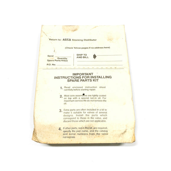 164-977 Asco Red-Hat Valve Repair Kit, Spare Parts Kit