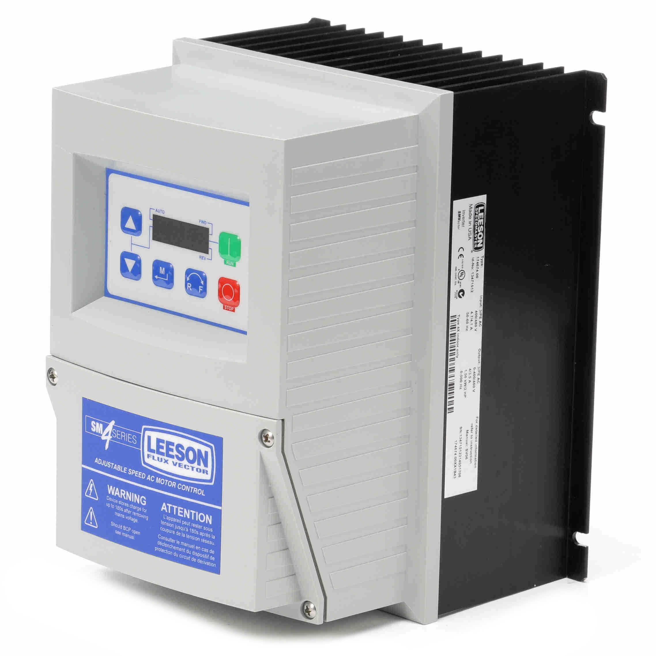 Leeson SM4 Flux Vector VFD 3-Phase 400-480V Input - 0
