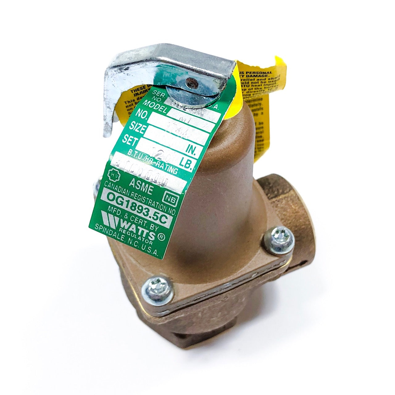 174A Watts Water Pressure Relief Valve Model: M1, 1", BTU/HR Rating: 3,100,000