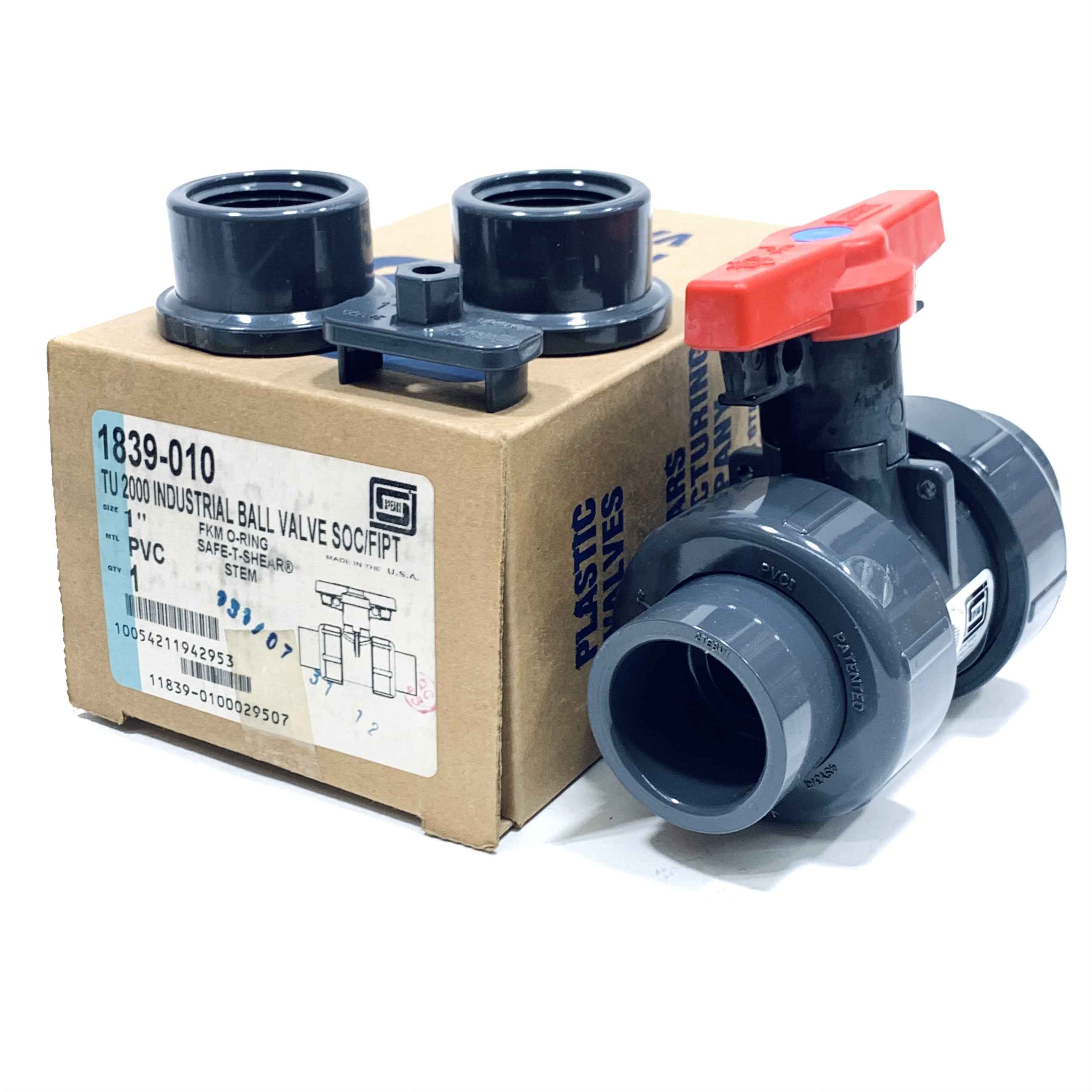 1839-010 Spears Industrial TU 2000 PVC Ball Valve, 1"