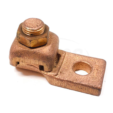 QA28-B Burndy Copper Terminal, Heavy Duty, 1 Hole, 3/0-4/0 AWG (Str), 3/8" Stud,