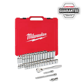 48-22-9008 Milwaukee 3/8" Drive 56pc Ratchet & Socket Set - SAE & Metric