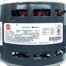 18K77 Lennox Motor, 1/5 Hp, 208/230V-1Ph, 1075 Rpm, K55HXDRC-0005 - 0