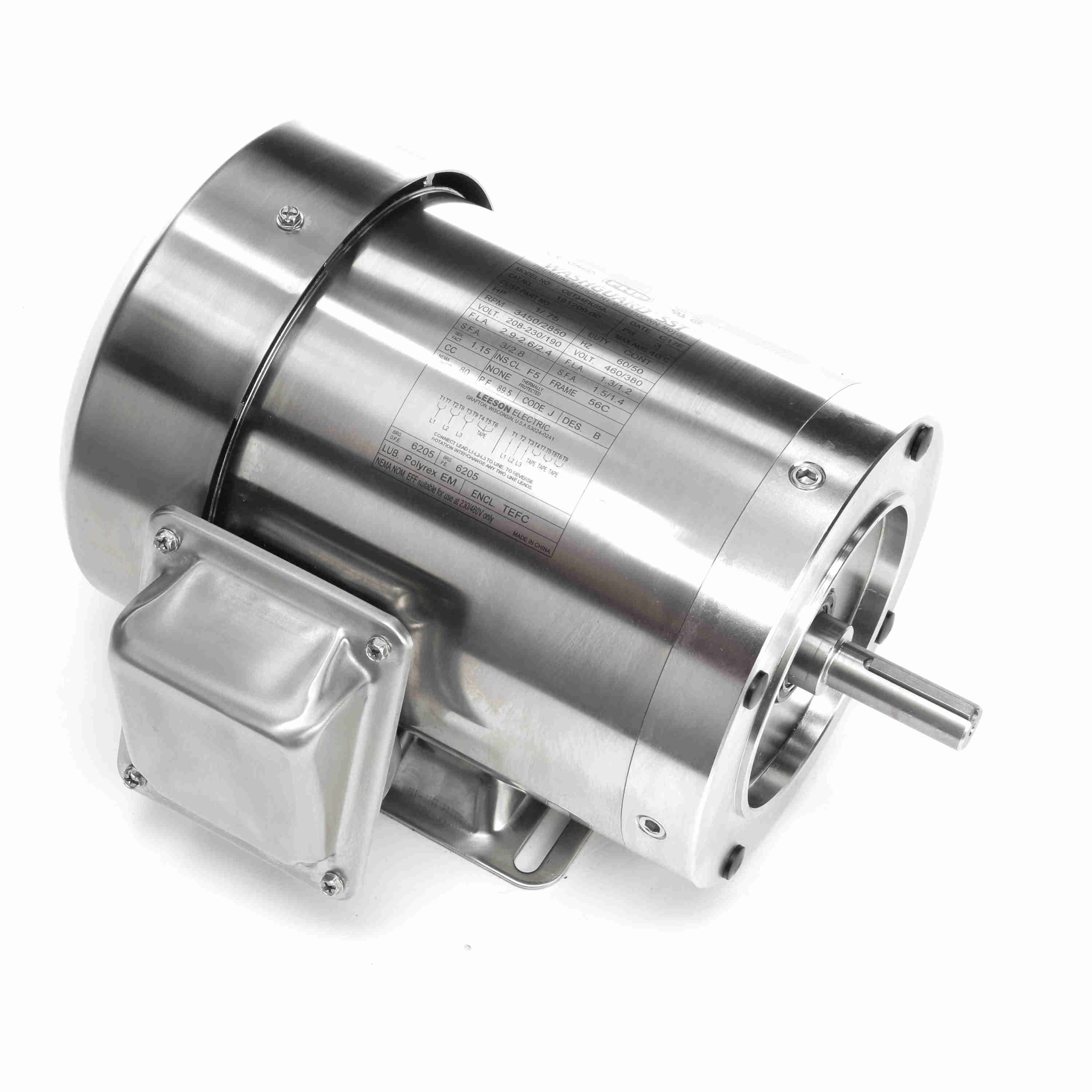 191209.00 1HP Leeson Electric SS Motor, Washdown - 0