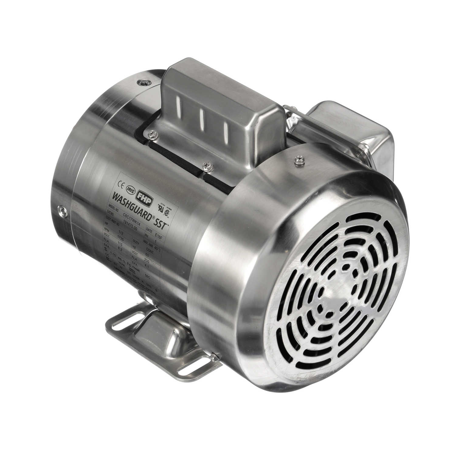 1/2HP Leeson Electric Stainless Steel Motor, Washdown Duty - 0