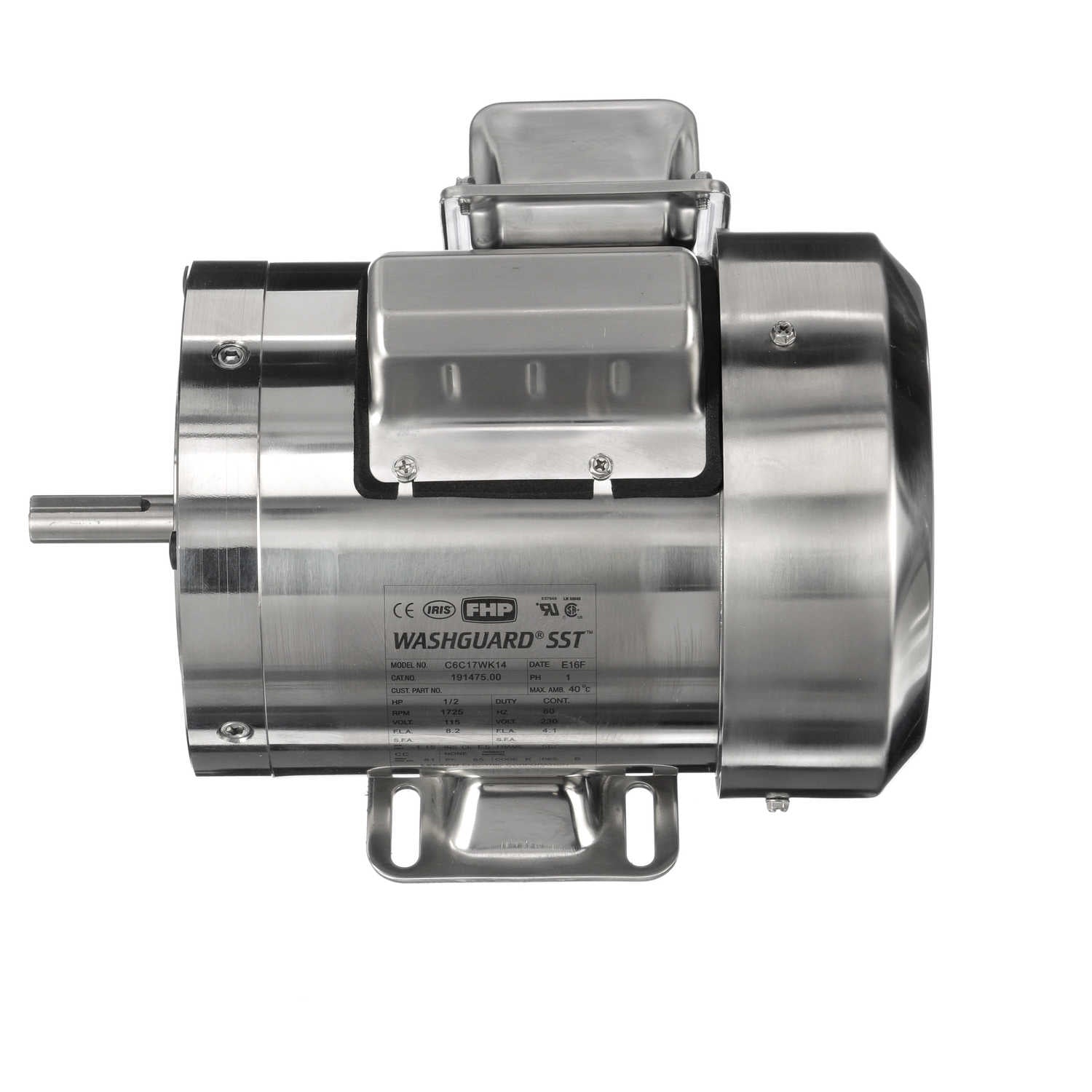 1/2HP Leeson Electric Stainless Steel Motor, Washdown Duty