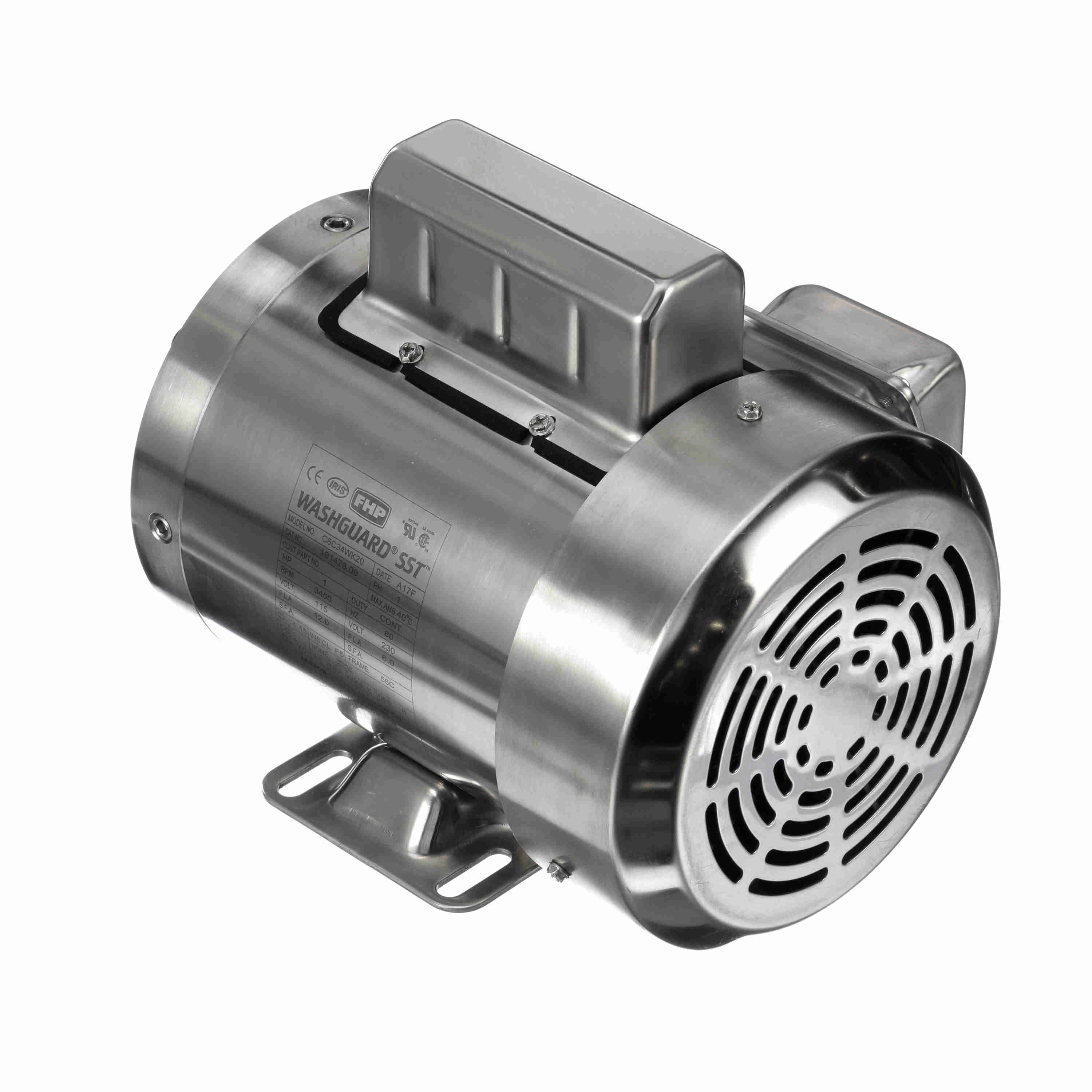 1HP Leeson Electric Stainless Steel Motor, Washdown Duty