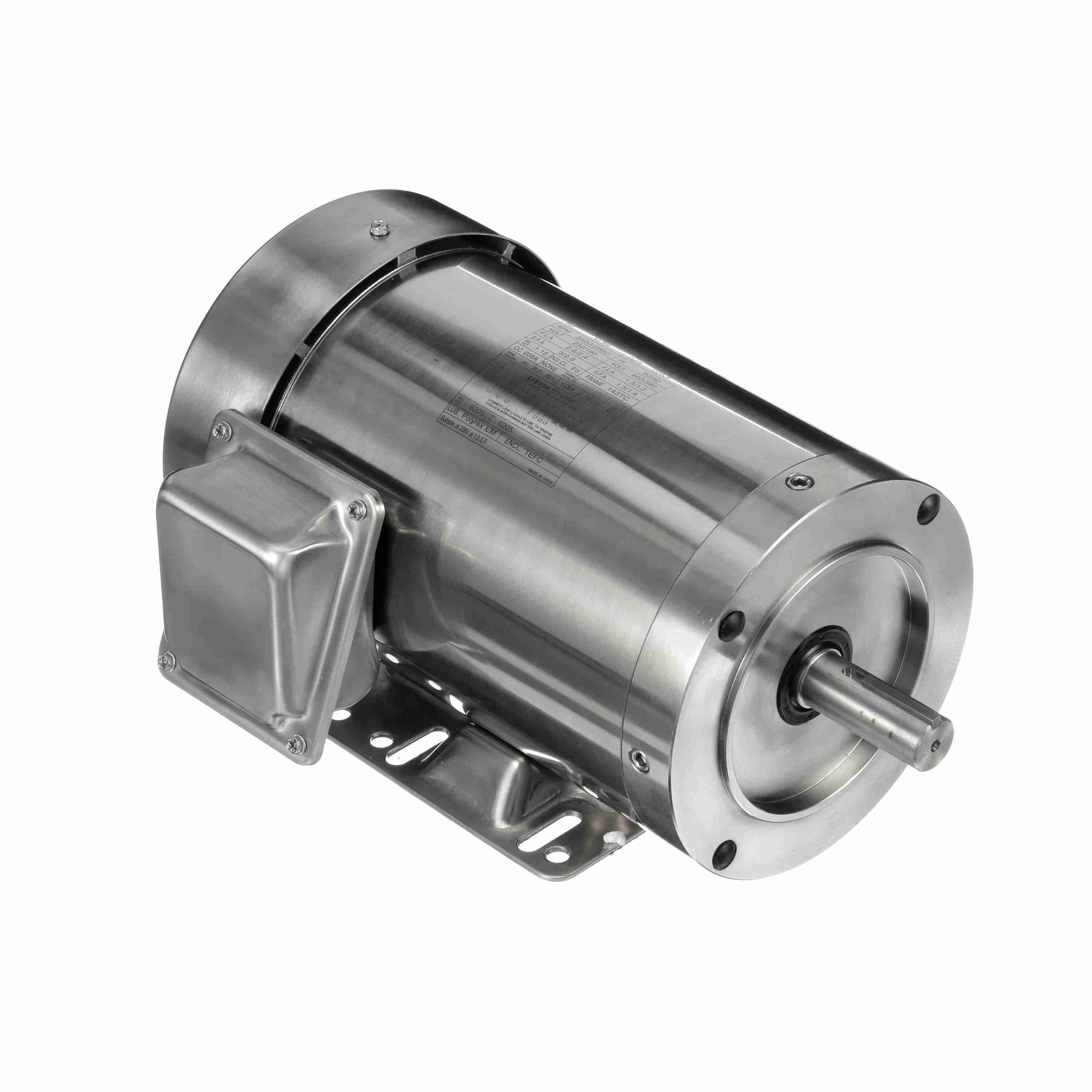 191486.00 1HP Leeson Electric SS Motor, Washdown