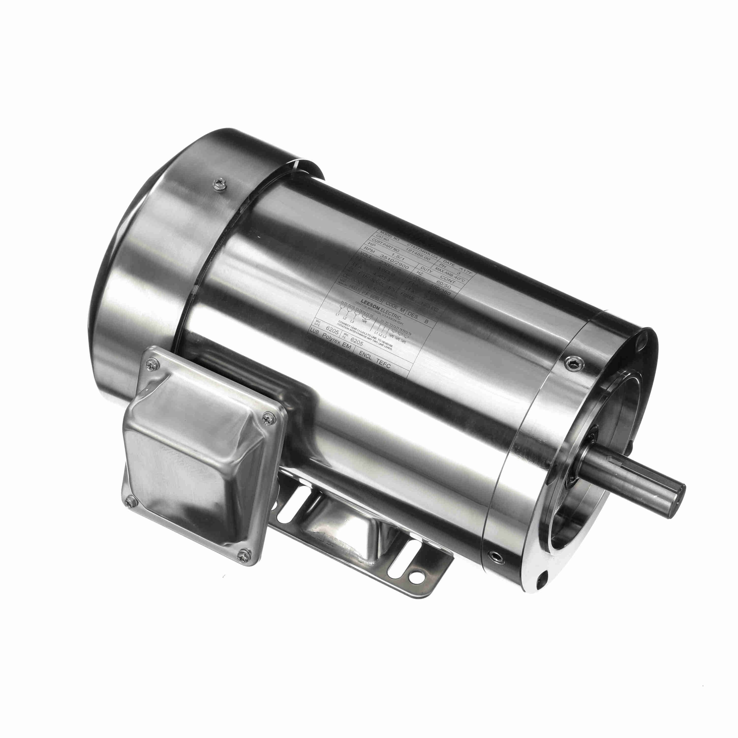 191488.00 1.5HP Leeson Electric SS Motor, Washdown