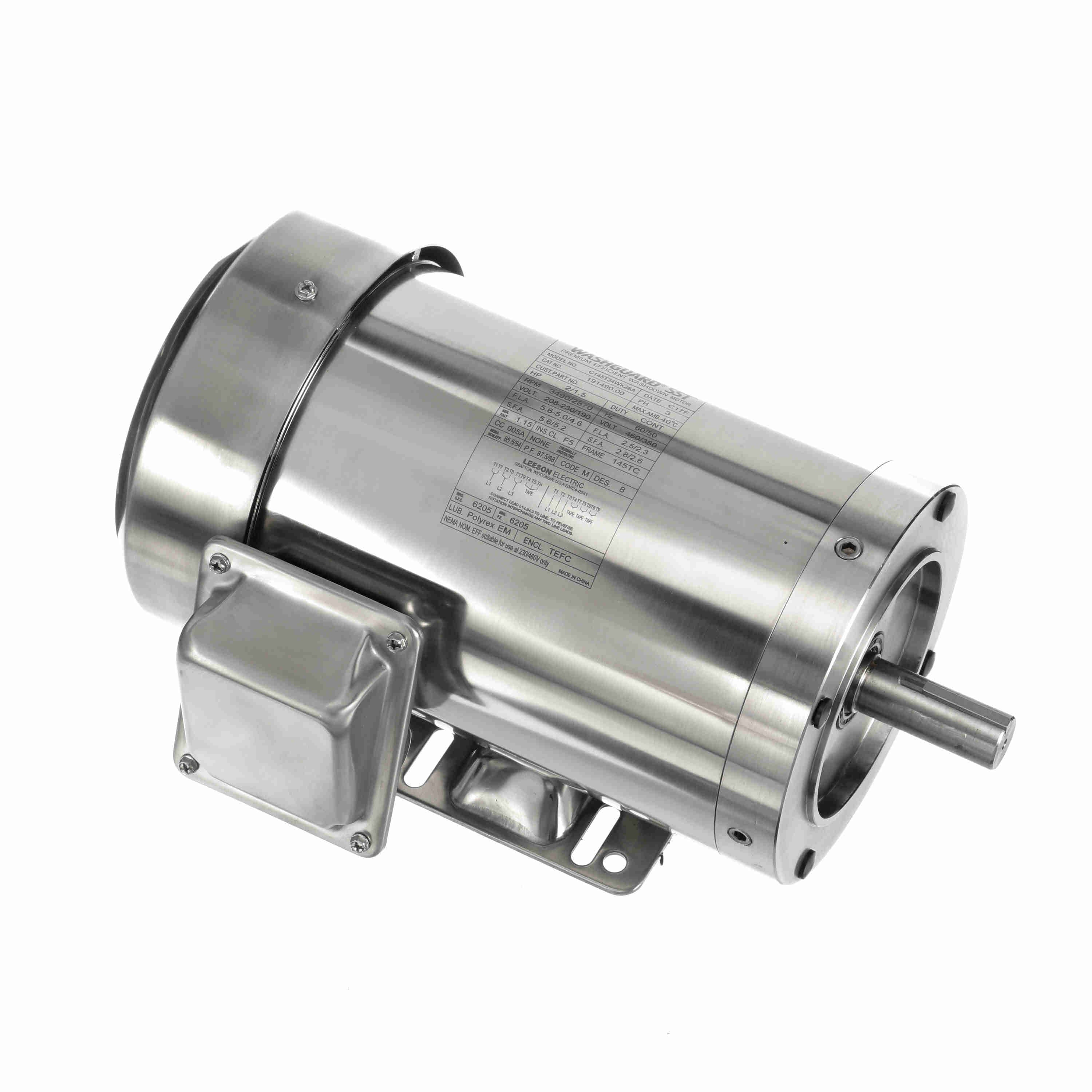 191490.00 2HP Leeson Electric SS Motor, Washdown - 0