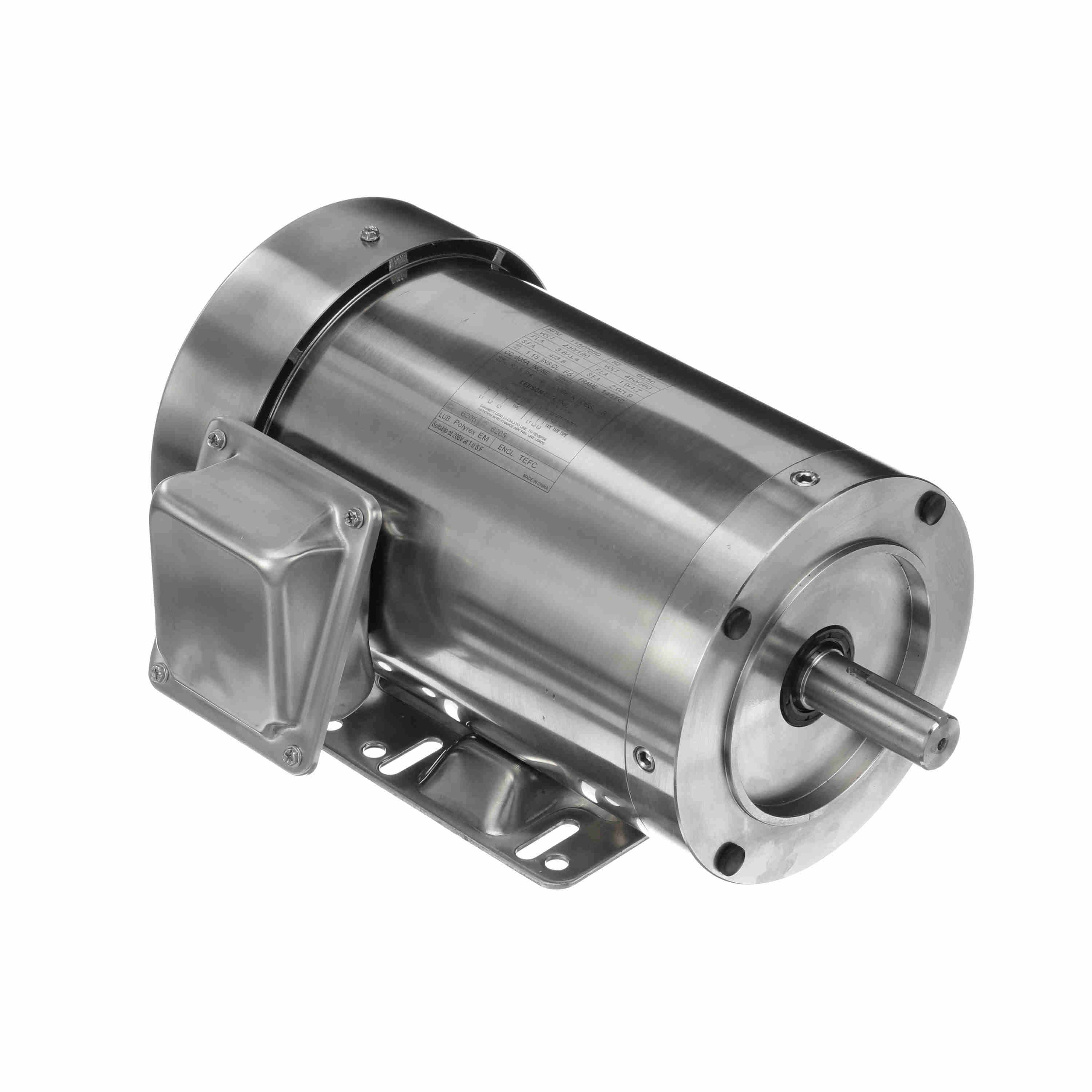 191528.00 1HP Leeson Electric SS Motor, Washdown