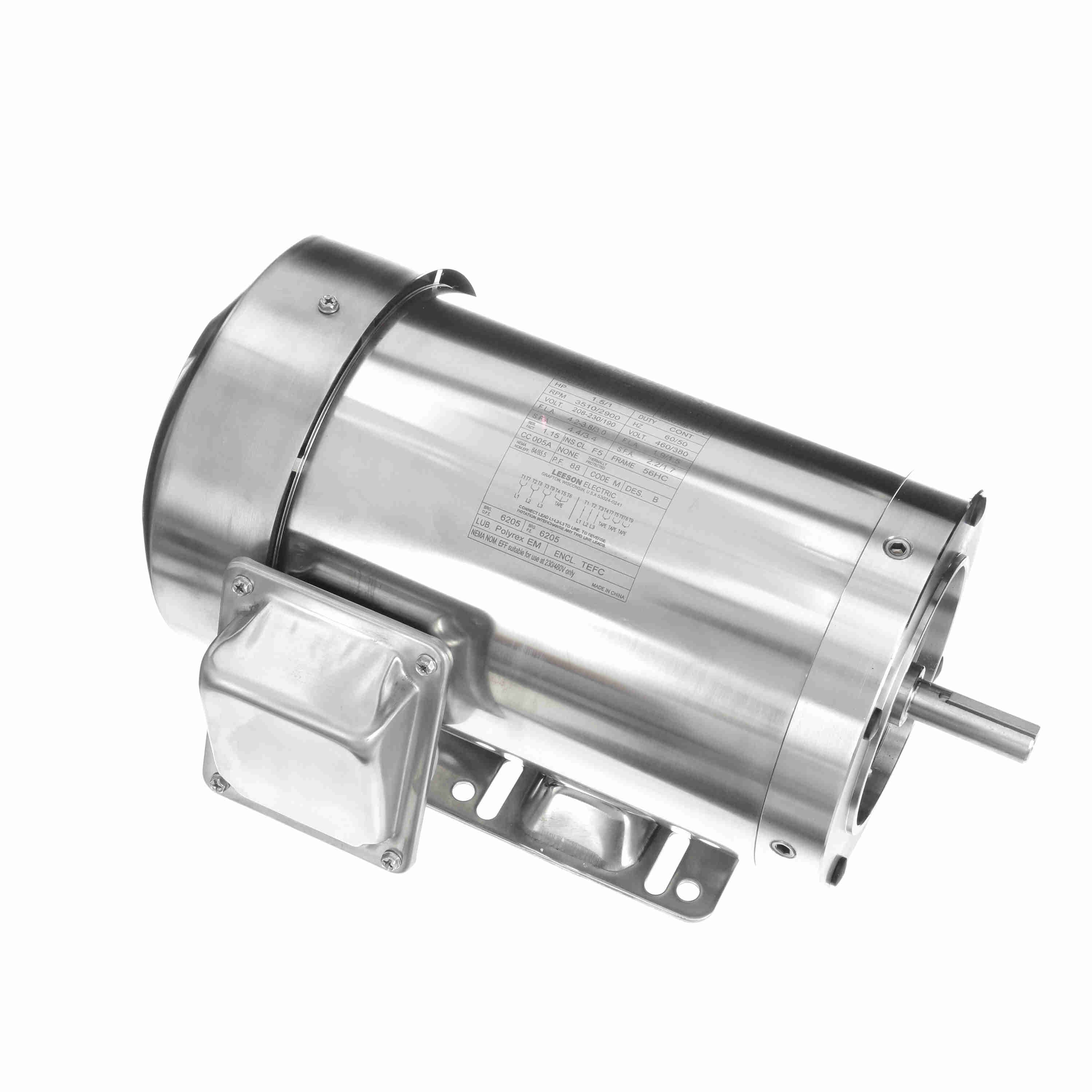 191560.00 1.5HP Leeson Electric SS Motor, Washdown - 0