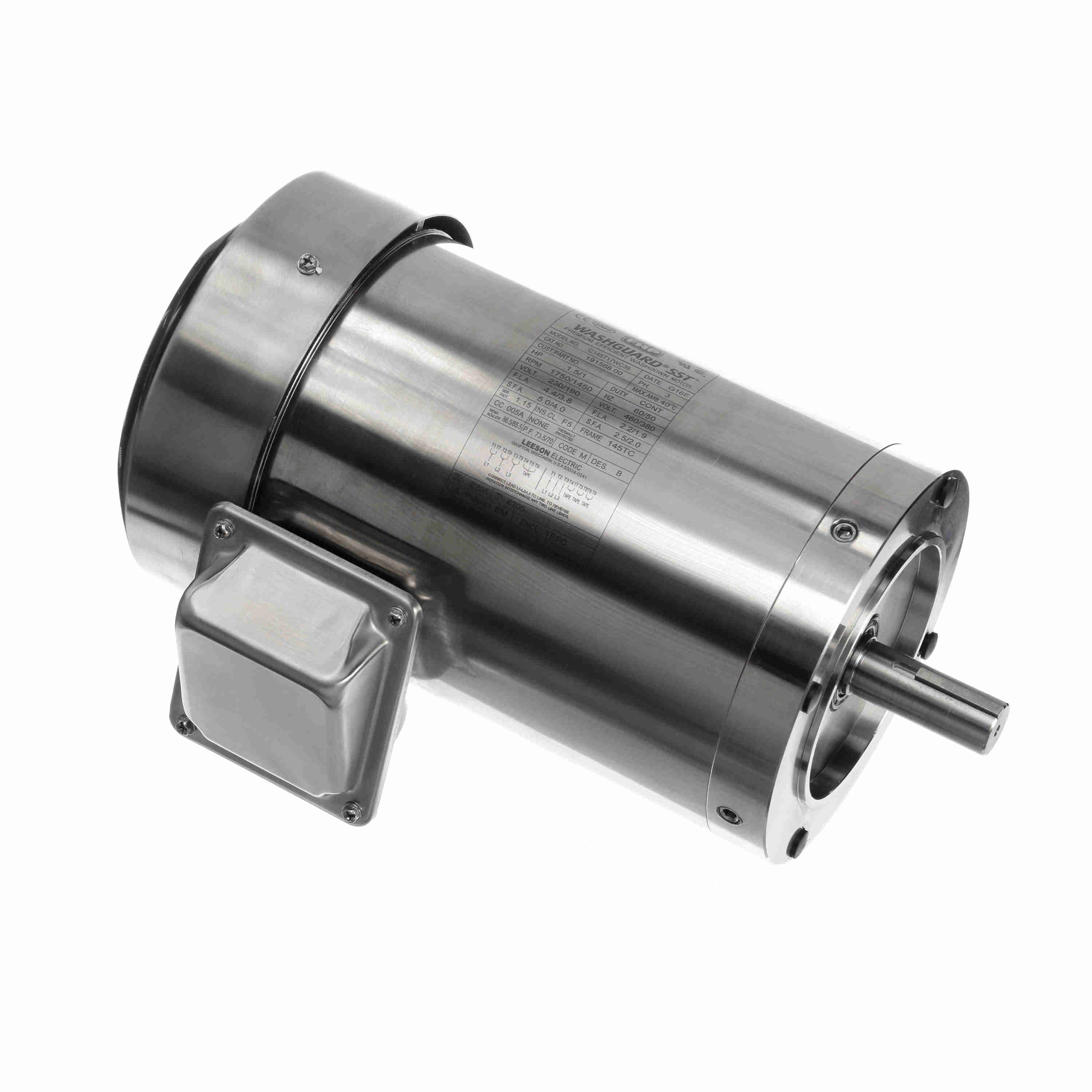 191568.00 1.5HP Leeson Electric SS Motor, Washdown