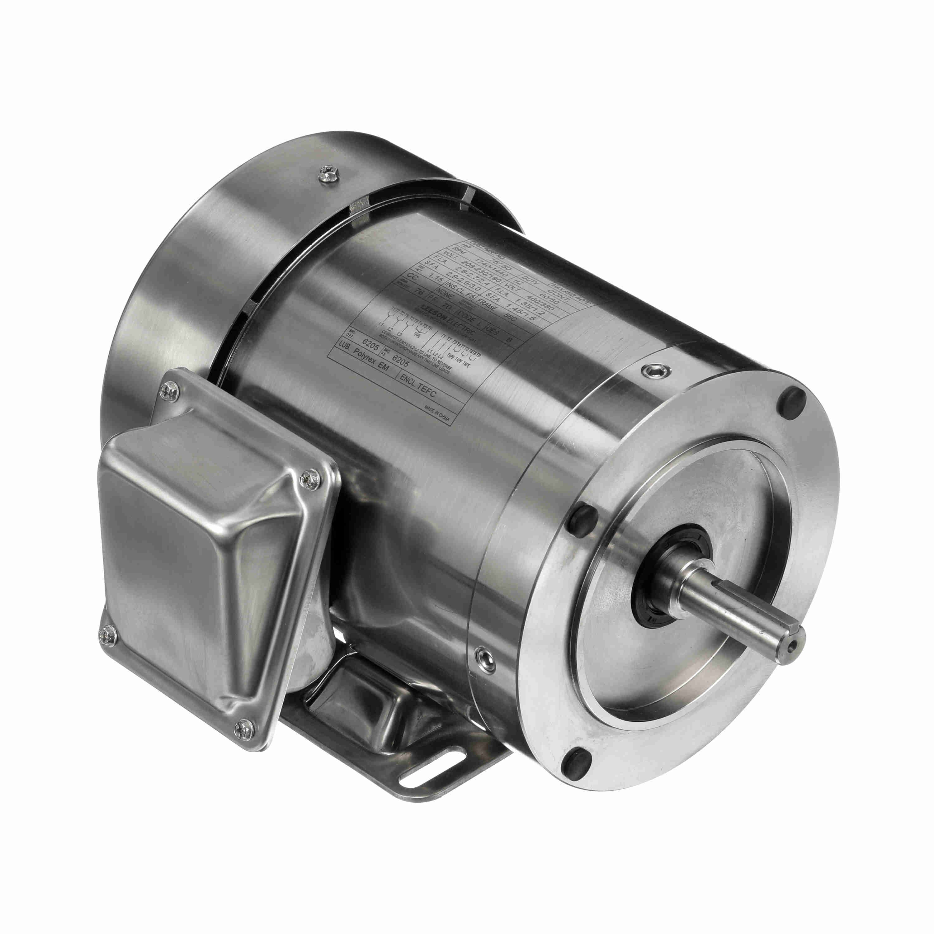191950.00 3/4HP Leeson Electric SS Motor, Washdown
