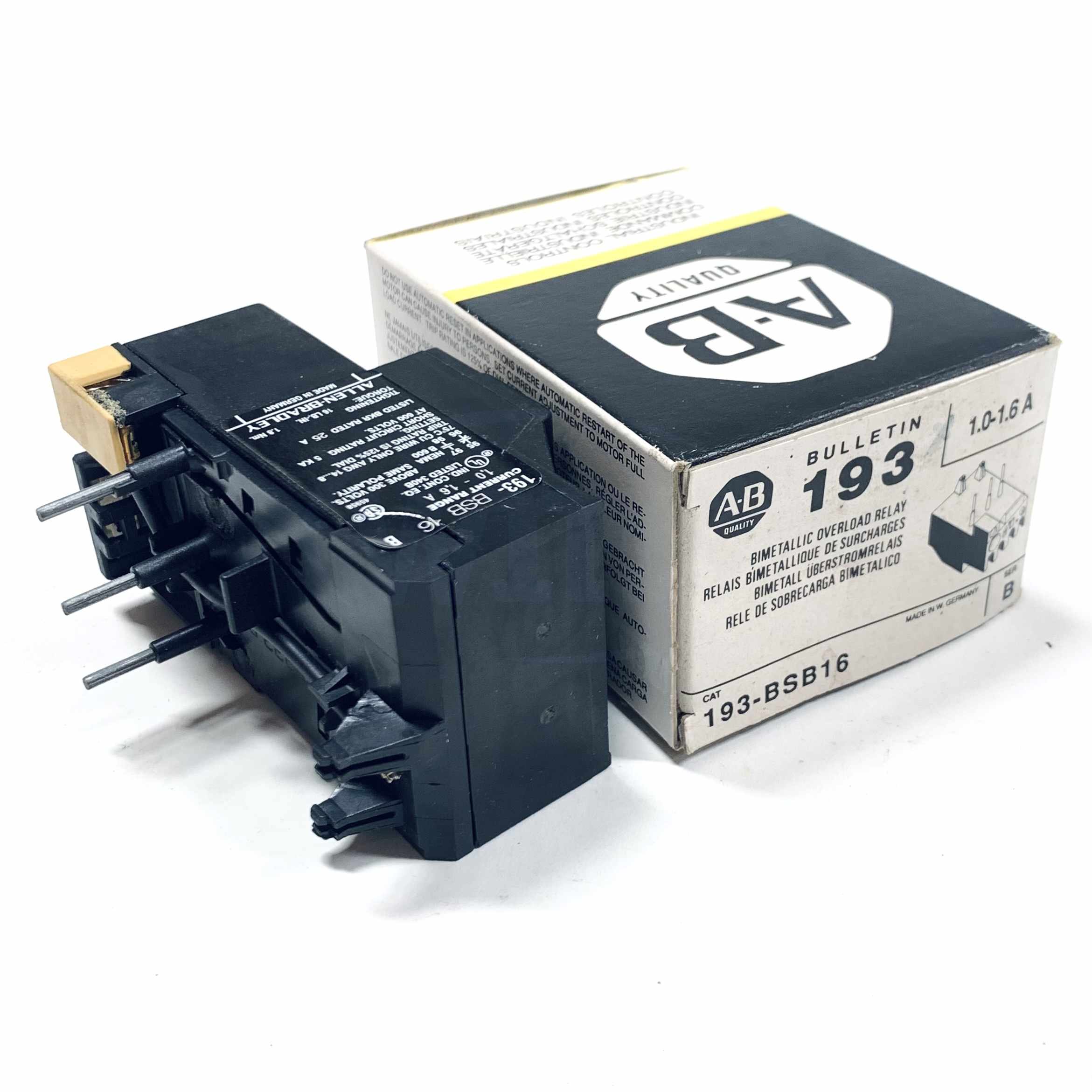 193-BSB16 Allen-Bradley Bimetallic Overload Relay, Series B
