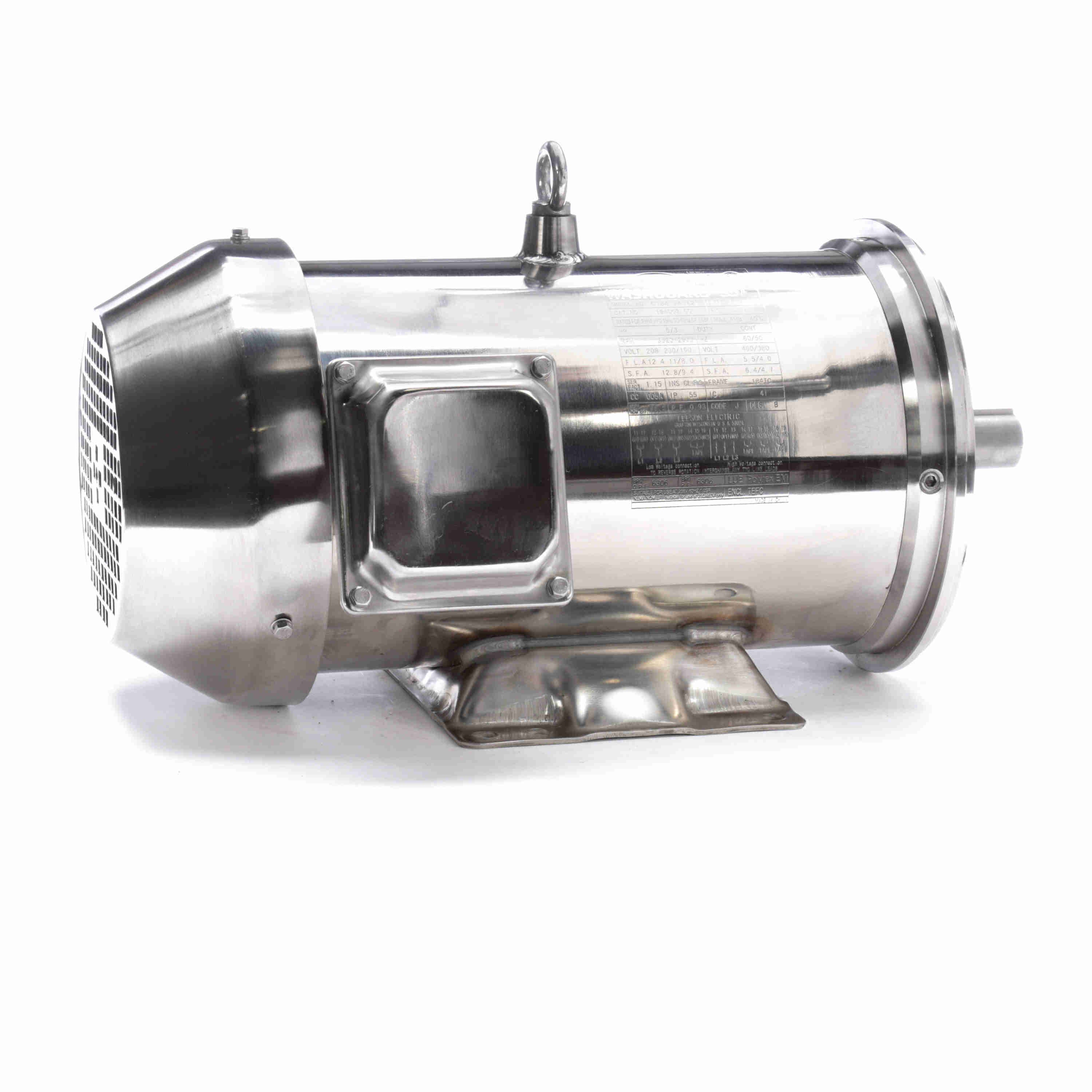 194002.00 5HP Leeson Electric SS Motor, Washdown