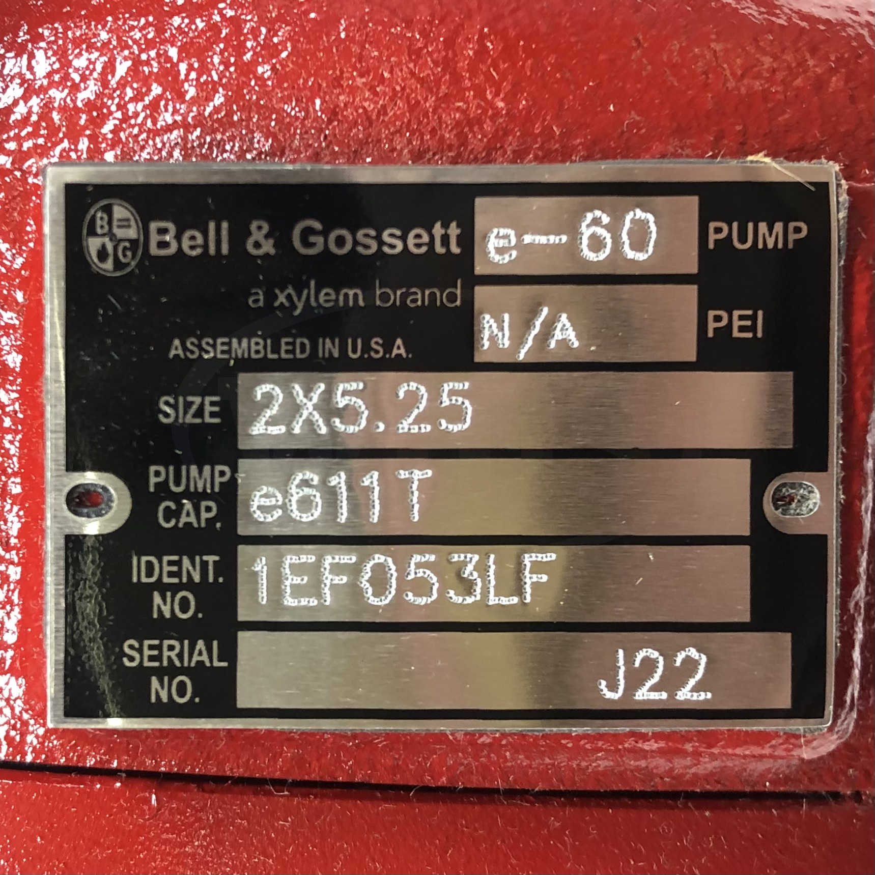 1EF053LF Bell & Gossett Series E-60 Pump, 3/4HP, 230/460V, 50/60Hz