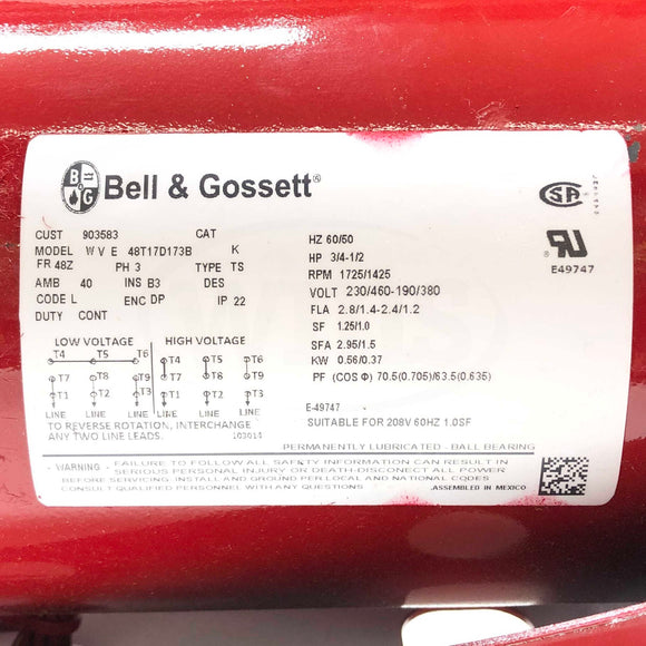 1EF053LF Bell & Gossett Series E-60 Pump, 3/4HP, 230/460V, 50/60Hz
