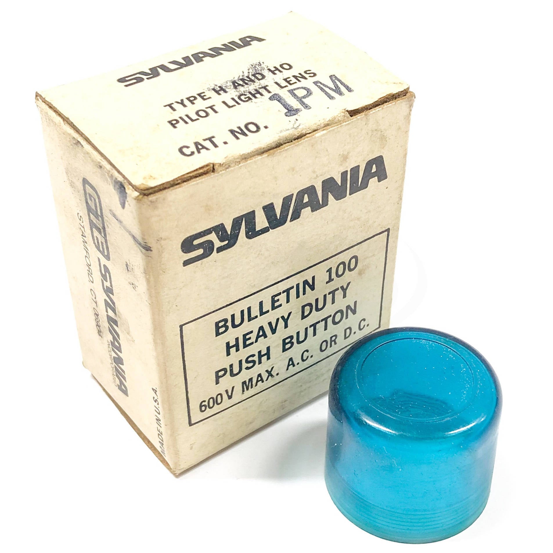 1PM Sylvania Pushbutton/Pilot Light Lens, Blue, Type H and HO