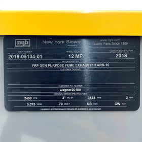 2018-05134-01 New York Blower FRP Gen Purpose Fume Exhauster ARR-10 - 0