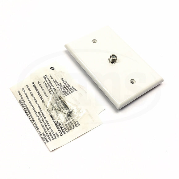 2072W Cooper Flush Mount Video Jack, F Connector