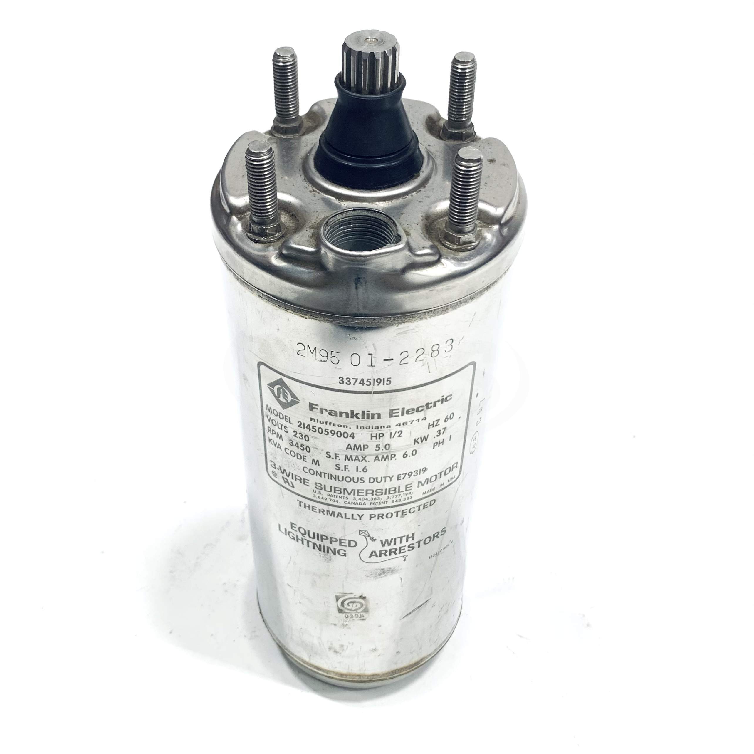 2145059004 Franklin Electric Water Well Motor 4" 0.5 HP 230V 3-Wire Single-Phase