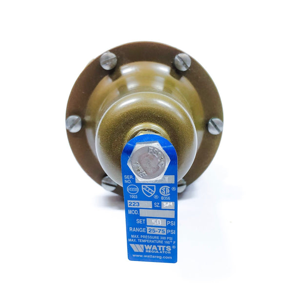 223 3/4 STD Watts Water Pressure Reducing Valve High Capacity Sealed Spring Cage