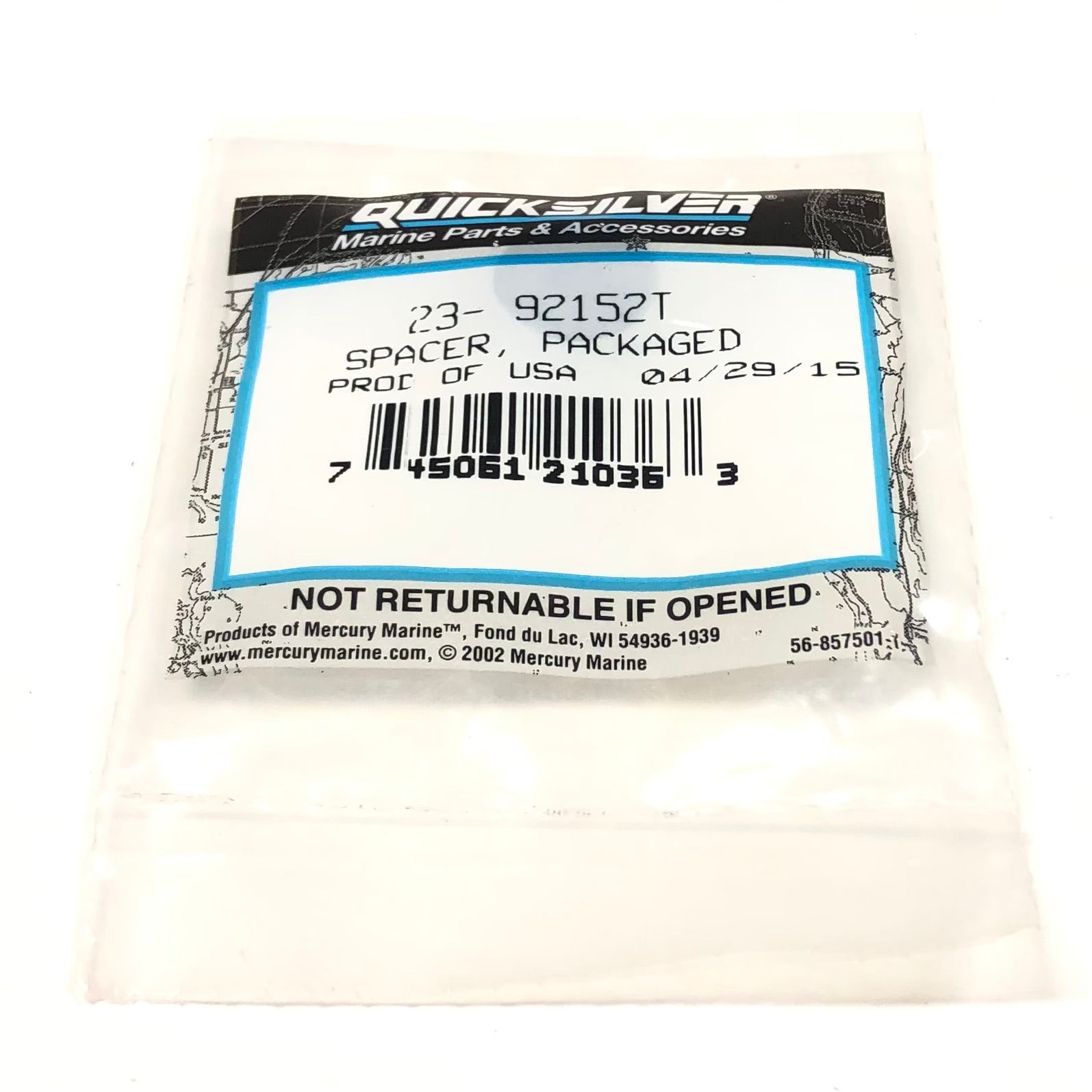 23-92152T Quicksilver Packaged Spacer - 0