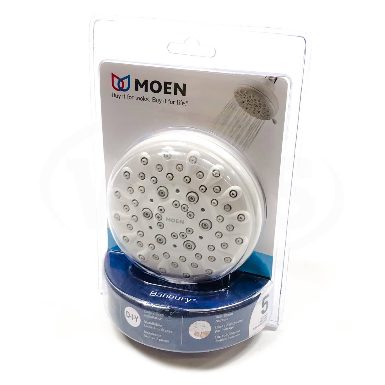 23045W Moen 5 Function Wallmount Showerhead, White