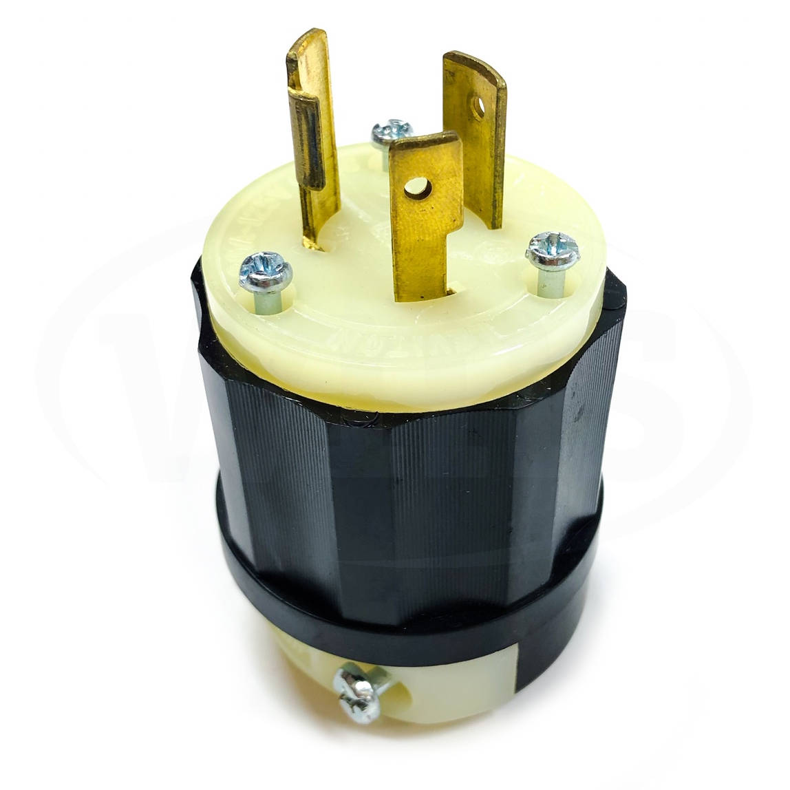 2311 Leviton Locking Plug, 20A, 125V, Industrial Grade, Black&White, Nema L5-20P