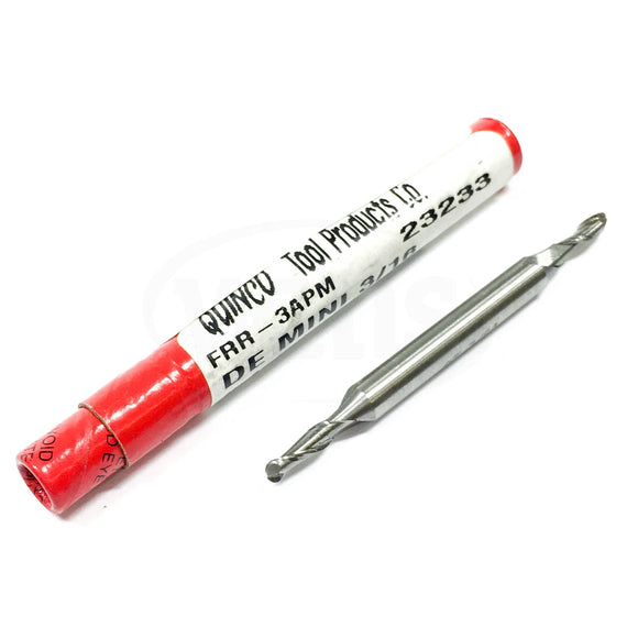 23233 Quinco 7/64" Ball End Mill, 2 Flute