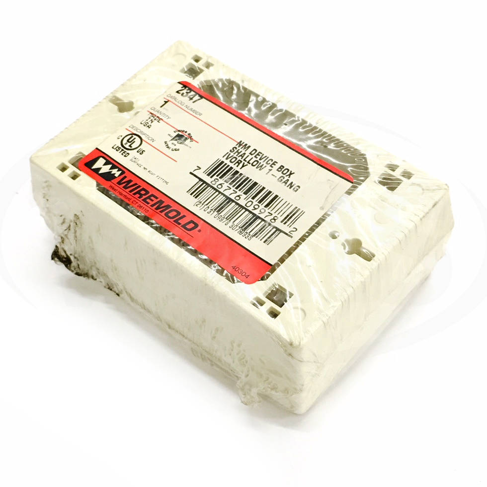 2347 Wiremold NM Device Box, 1 Gang, Ivory - 0