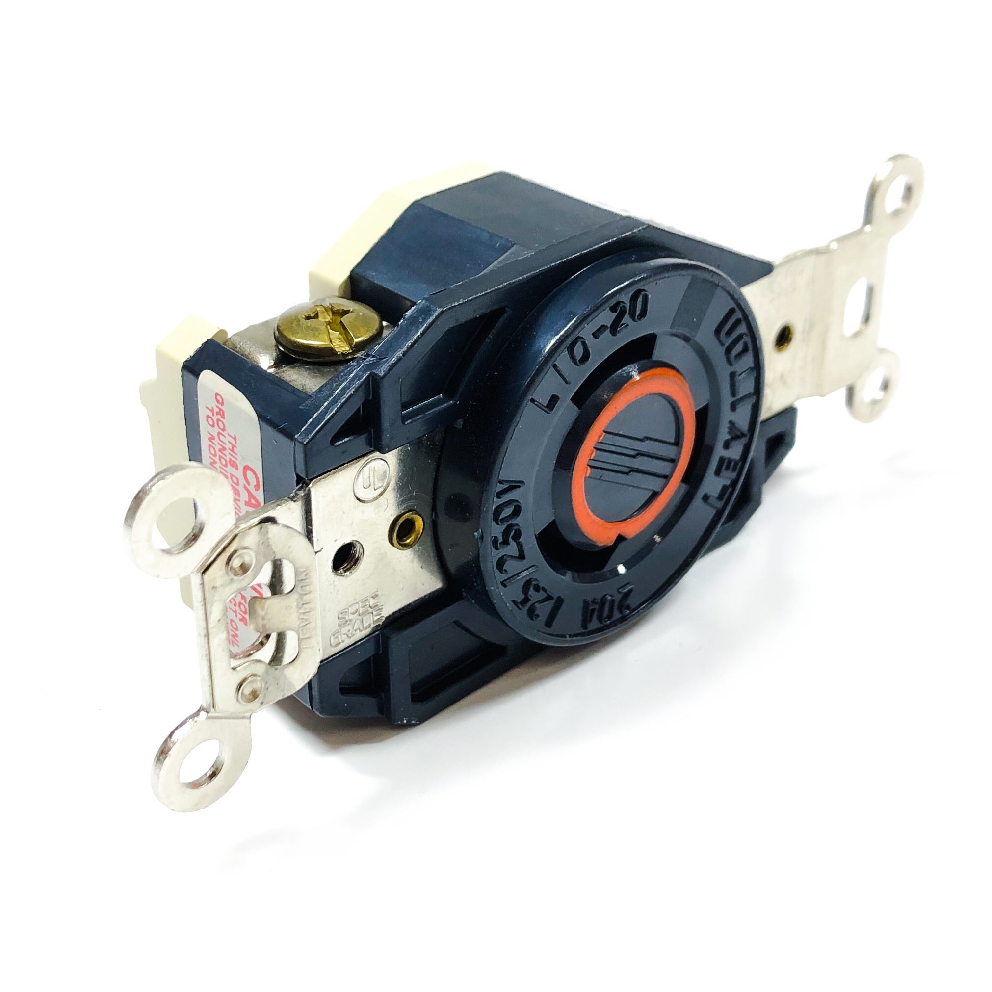 2360 Leviton 20-Amp, 125/250-Volt, Flush Mounting Locking Receptacle, Black