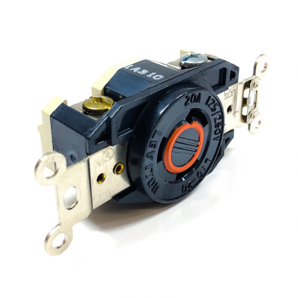 2360 Leviton 20-Amp, 125/250-Volt, Flush Mounting Locking Receptacle, Black
