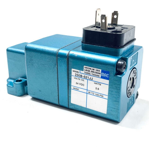 250B-521JJ MAC Solenoid Valve, 24VDC, 2.5W, 25 to 150psi