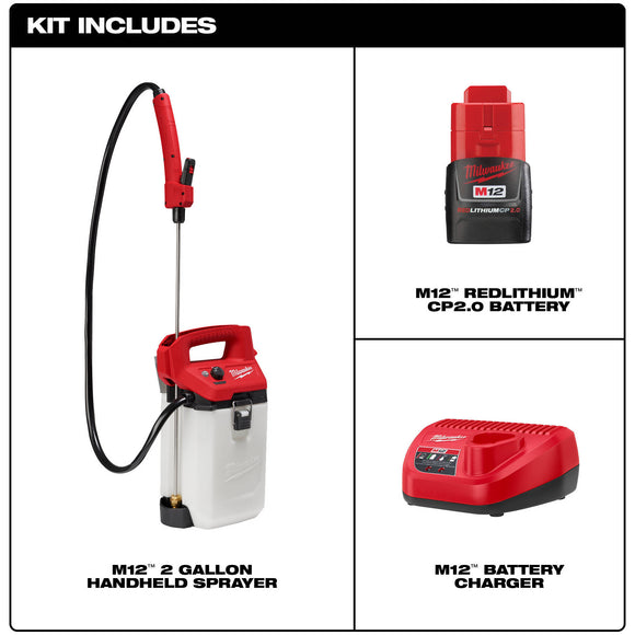 2528-21G2 Milwaukee M12 Two Gallon Handheld Sprayer