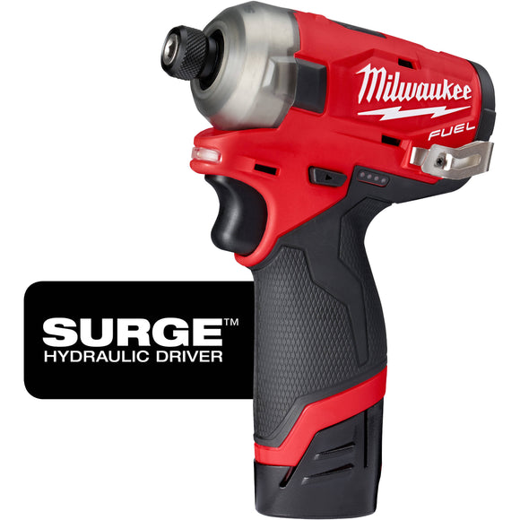 2551-22 Milwaukee M12 FUEL SURGE 1/4" Hex Hydraulic Driver 2 Battery Kit