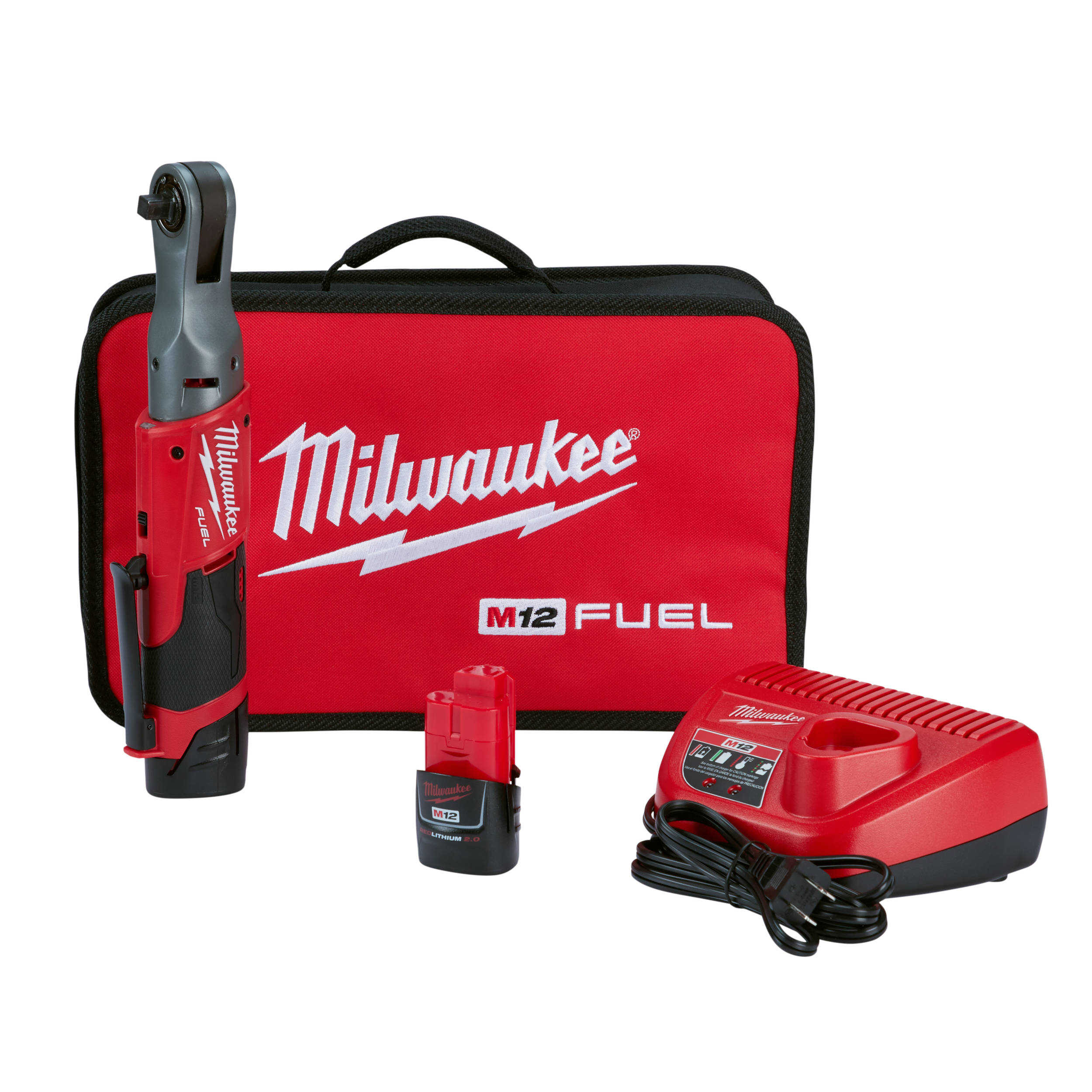 2557-22 Milwaukee M12 FUEL 3/8" Ratchet 2 Battery Kit