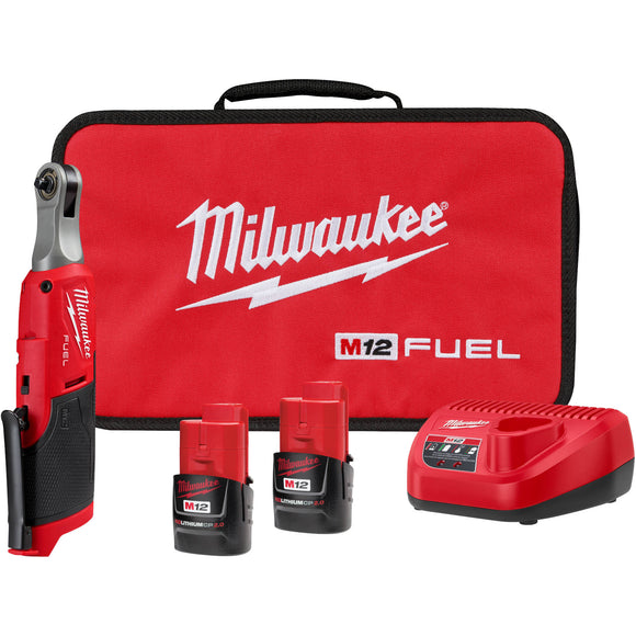 2566-22 Milwaukee M12 FUEL 1/4" High Speed Ratchet Kit