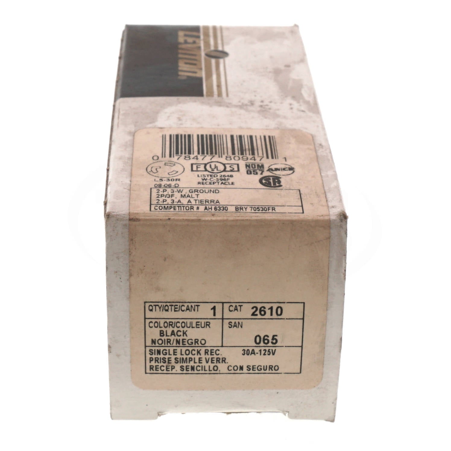 Leviton 2610 Lock Receptacle 125VAC 2 Pole 3 Wire