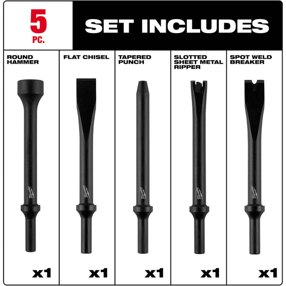 49-16-3776 Milwaukee 5-Piece Hammer Chisel Bit Set