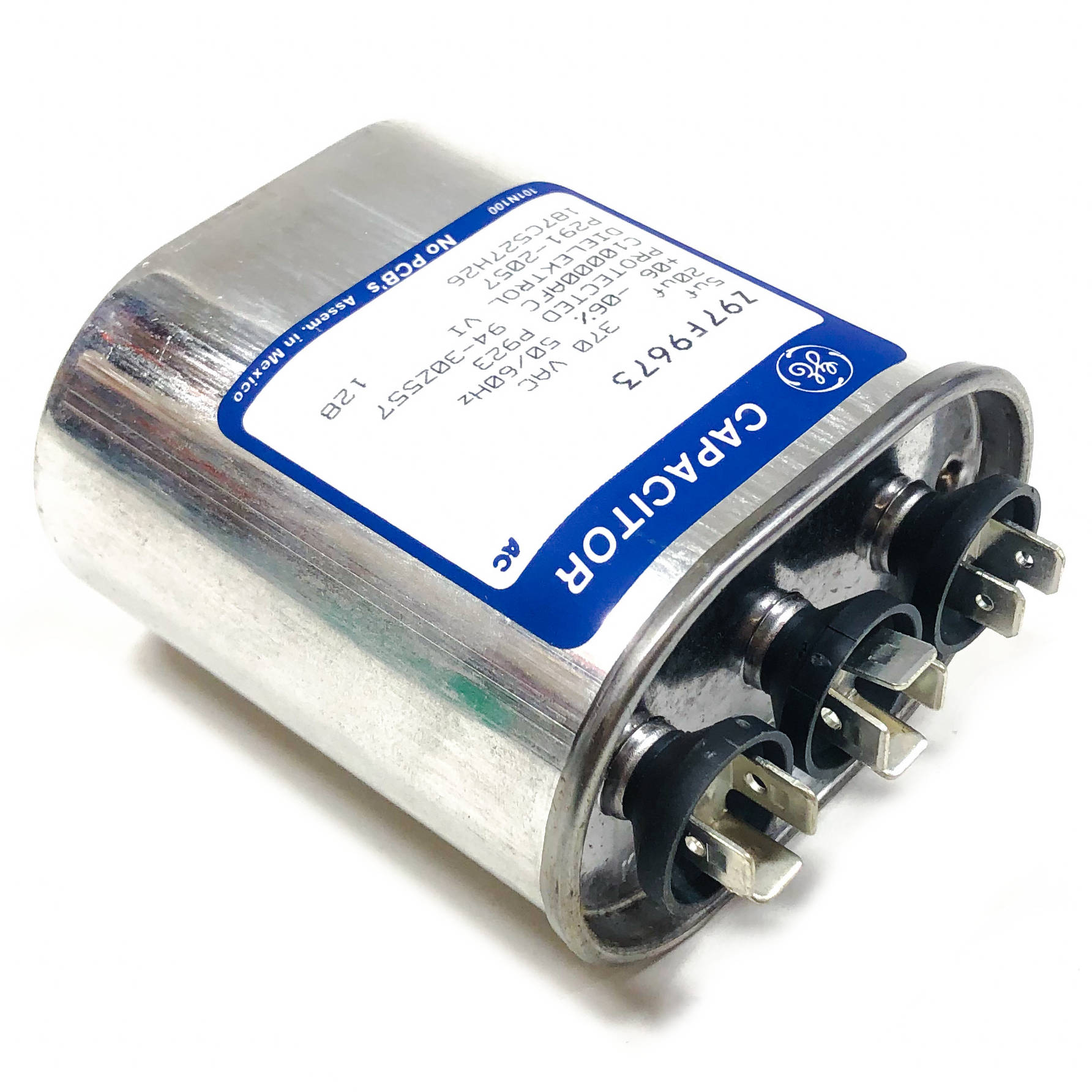 291-2053 Carrier Run Capacitor, Oval, 370VAC 20/5uF