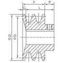 2BK2814 2.95" x 7/8" BK Double Groove V-Pulley-2
